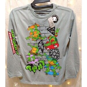 NICKELODEON BOYS MEDIUM GRAY SHIRT NWT TEENAGE MUTANT NINJA TURTLE GRAPHIC COMIC